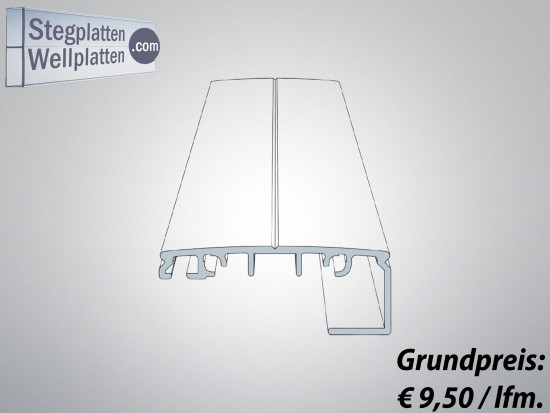 Alwo® Randoberprofil 8209 - preßblank - zur Glasmontage 6 - 10 mm